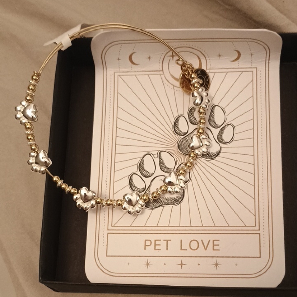Alex and Ani Gold and Silver Heart Charm Bracelet